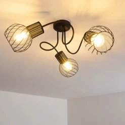 Lampes Dorées-hofstein Plafonnier Bacau Noir, 3 lumières