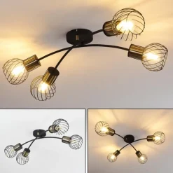 Lampes Dorées-hofstein Plafonnier Bacau Noir, 4 lumières