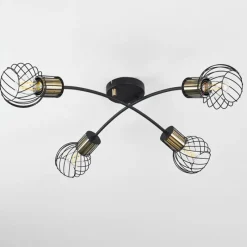 Lampes Dorées-hofstein Plafonnier Bacau Noir, 4 lumières