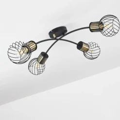 Lampes Dorées-hofstein Plafonnier Bacau Noir, 4 lumières