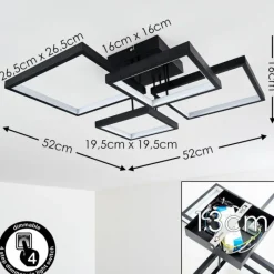 hofstein Plafonnier Bacolod LED Noir, 1 lumière