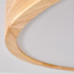 hofstein Plafonnier Bagaha LED Brun, Couleur bois, 1 lumière, Télécommandes