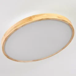 hofstein Plafonnier Bagaha LED Brun, Couleur bois, 1 lumière, Télécommandes