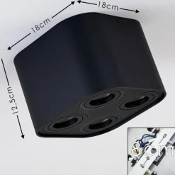 hofstein Plafonnier Baishan Noir, 4 lumières