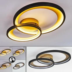 Lampes Dorées-hofstein Plafonnier Baiyin LED Noir doré, 1 lumière