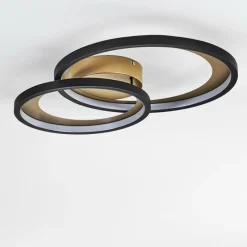 Lampes Dorées-hofstein Plafonnier Baiyin LED Noir doré, 1 lumière