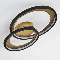 Lampes Dorées-hofstein Plafonnier Baiyin LED Noir doré, 1 lumière