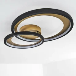 Lampes Dorées-hofstein Plafonnier Baiyin LED Noir doré, 1 lumière