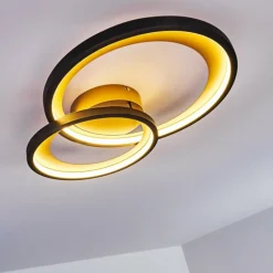 Lampes Dorées-hofstein Plafonnier Baiyin LED Noir doré, 1 lumière