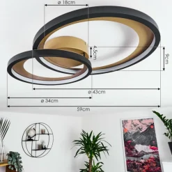 Lampes Dorées-hofstein Plafonnier Baiyin LED Or, 1 lumière