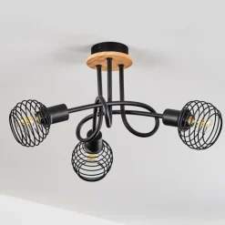 hofstein Plafonnier Ballis Écru, Noir, 3 lumières