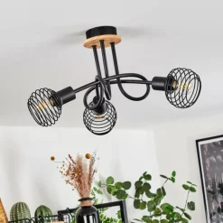 hofstein Plafonnier Ballis Écru, Noir, 3 lumières