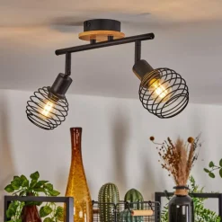 hofstein Plafonnier Ballis Écru, Noir, 2 lumières