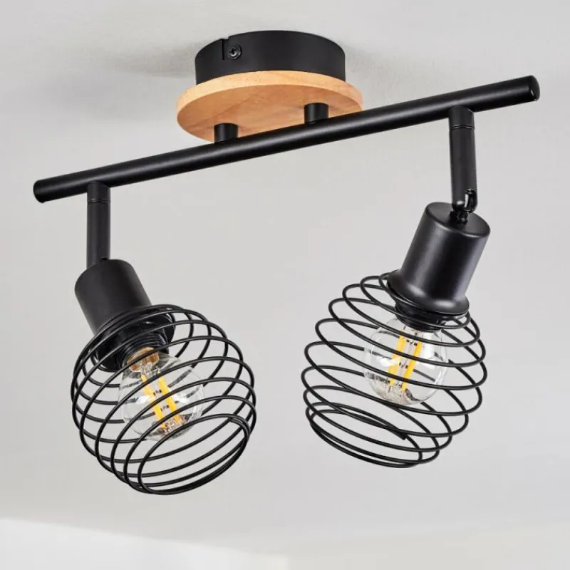 hofstein Plafonnier Ballis Écru, Noir, 2 lumières