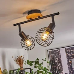 hofstein Plafonnier Ballis Écru, Noir, 2 lumières