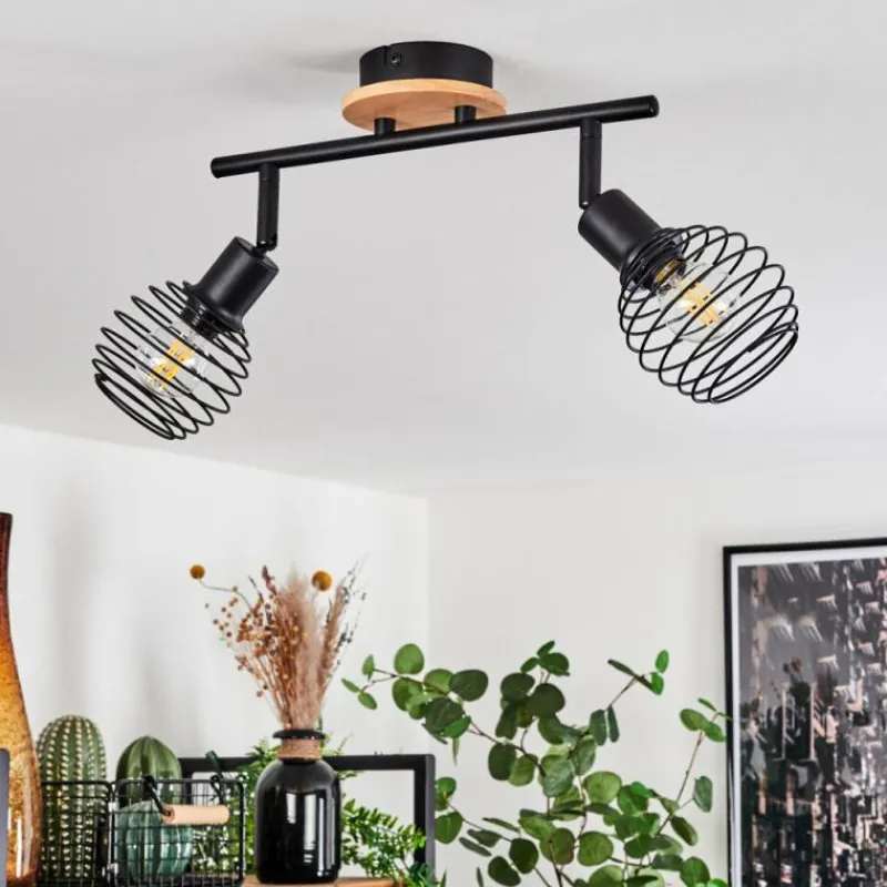 hofstein Plafonnier Ballis Écru, Noir, 2 lumières