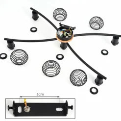 Lampes Vintages & Rétros-hofstein Plafonnier Ballis Écru, Noir, 5 lumières