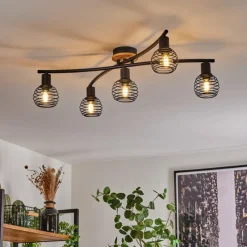 Lampes Vintages & Rétros-hofstein Plafonnier Ballis Écru, Noir, 5 lumières