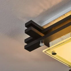 hofstein Plafonnier Balouta Noir, Blanc, 1 lumière