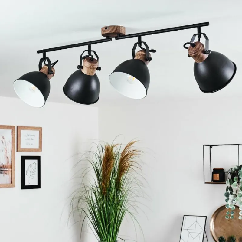 hofstein Plafonnier Banjul Brun, Noir, 4 lumières