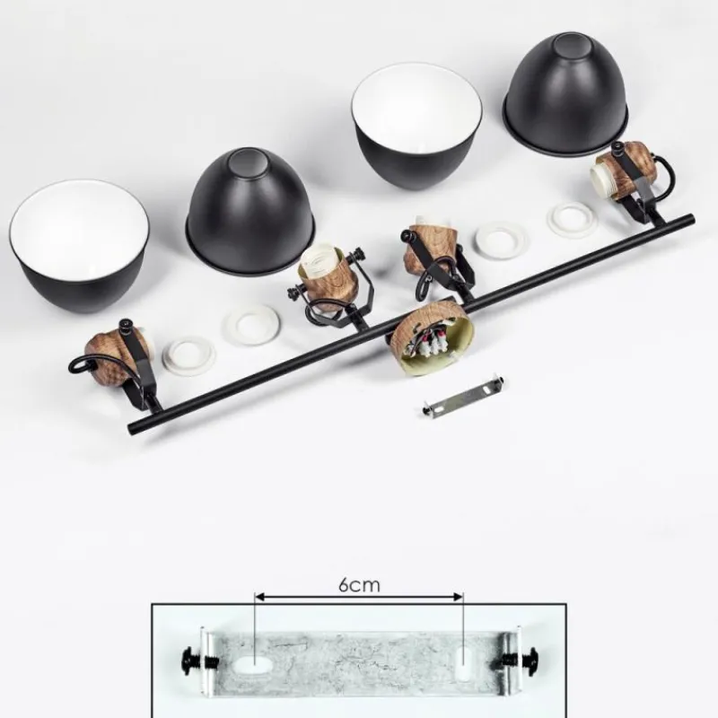 hofstein Plafonnier Banjul Brun, Noir, 4 lumières