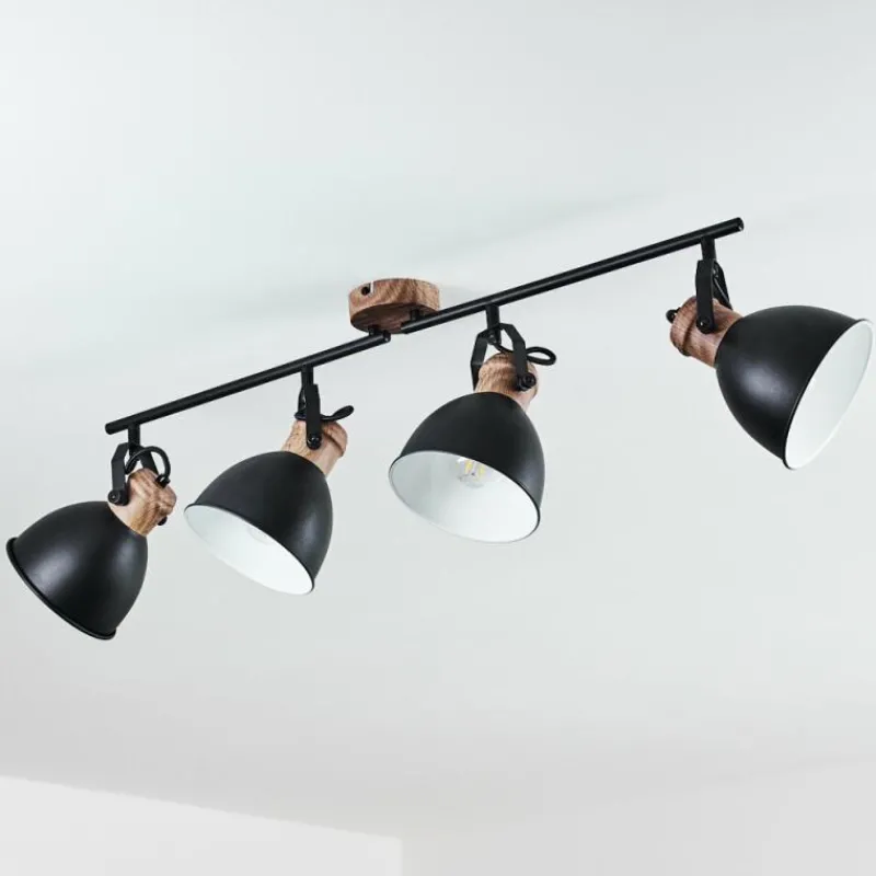 hofstein Plafonnier Banjul Brun, Noir, 4 lumières