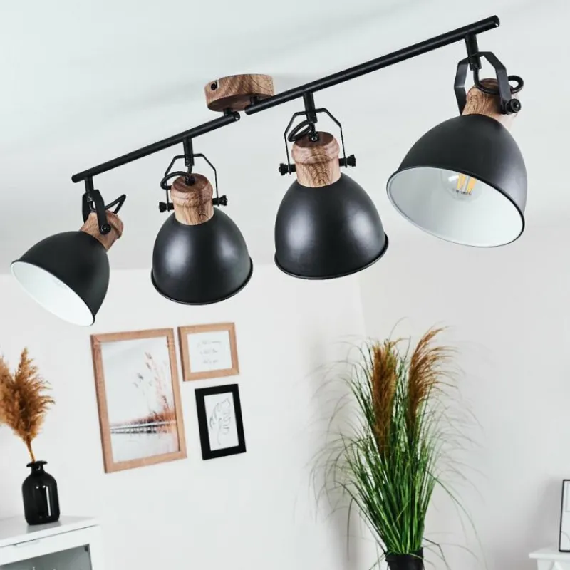 hofstein Plafonnier Banjul Brun, Noir, 4 lumières