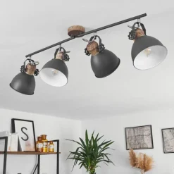 Lampes Industrielles-hofstein Plafonnier Banjul Gris, Blanc, 4 lumières