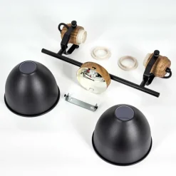 Lampes Industrielles-hofstein Plafonnier Banjul Noir, 2 lumières