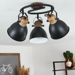 Lampes Industrielles-hofstein Plafonnier Banjul Noir, 3 lumières