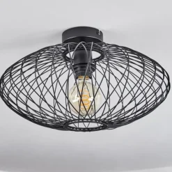 Lampes Industrielles-hofstein Plafonnier Banleou Noir, 1 lumière