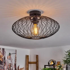 Lampes Industrielles-hofstein Plafonnier Banleou Noir, 1 lumière