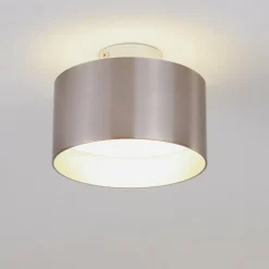 hofstein Plafonnier Baraboo LED Nickel mat, 2 lumières