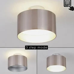 hofstein Plafonnier Baraboo LED Nickel mat, 2 lumières