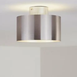 hofstein Plafonnier Baraboo LED Nickel mat, 2 lumières