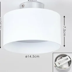 hofstein Plafonnier Baraboo LED Nickel mat, 2 lumières