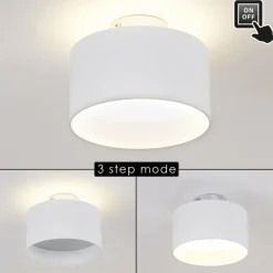 hofstein Plafonnier Baraboo LED Nickel mat, 2 lumières