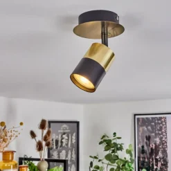 hofstein Plafonnier Barasat Laiton, Noir, 1 lumière