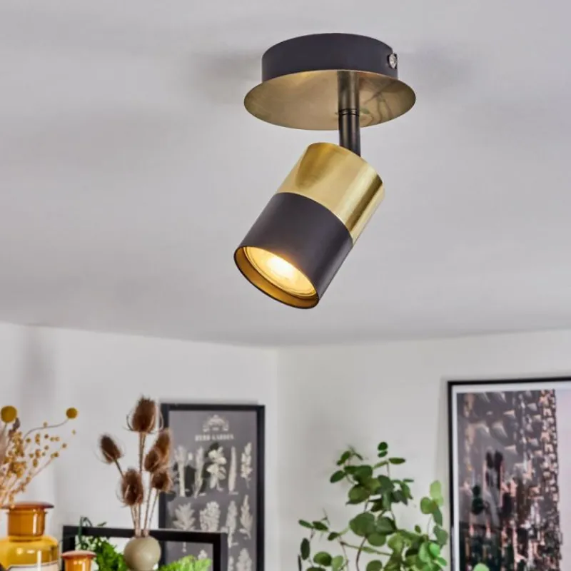 hofstein Plafonnier Barasat Laiton, Noir, 1 lumière