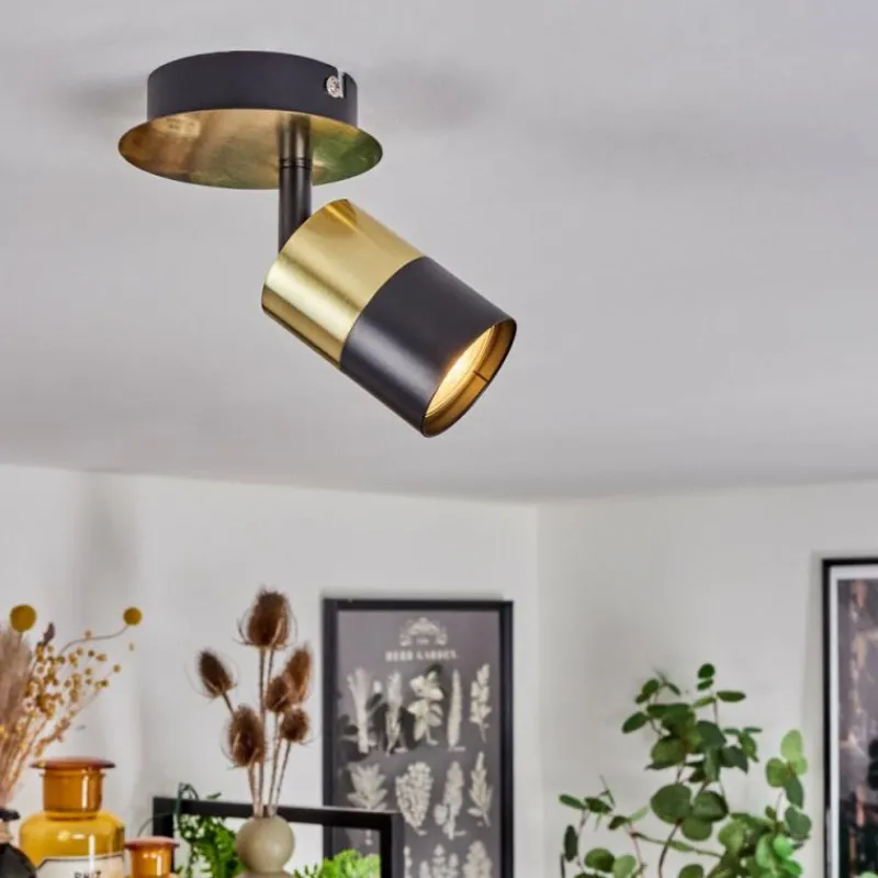 hofstein Plafonnier Barasat Laiton, Noir, 1 lumière