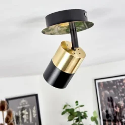 hofstein Plafonnier Barasat Laiton, Noir, 1 lumière