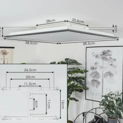 hofstein Plafonnier Barasat LED Noir, Blanc, 2 lumières