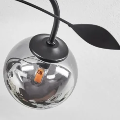 Luminaires Rustiques-hofstein Plafonnier Barasat LED Noir, 4 lumières