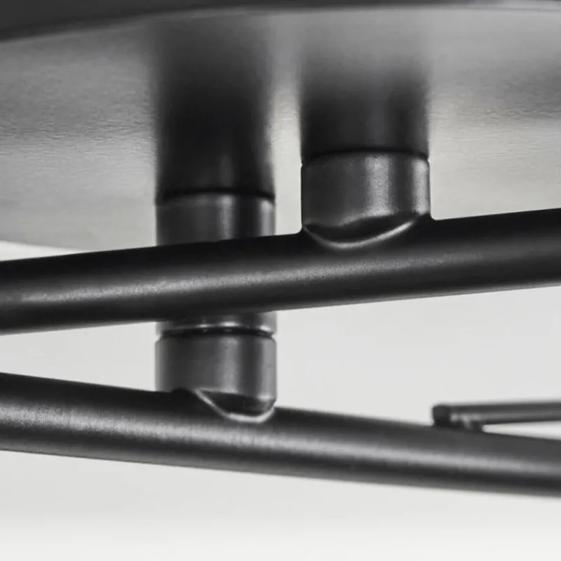 Luminaires Rustiques-hofstein Plafonnier Barasat LED Noir, 4 lumières