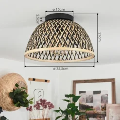 Luminaires Scandinaves-hofstein Plafonnier Barayn Noir, 1 lumière