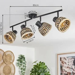 Luminaires Scandinaves-hofstein Plafonnier Barayn Noir, 4 lumières