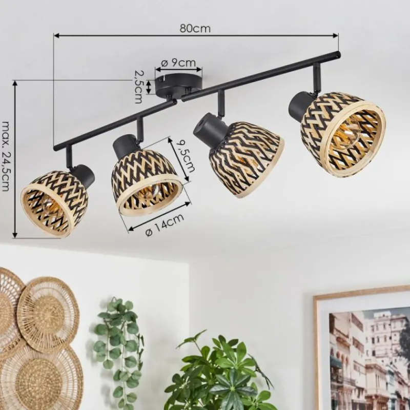 Luminaires Scandinaves-hofstein Plafonnier Barayn Noir, 4 lumières