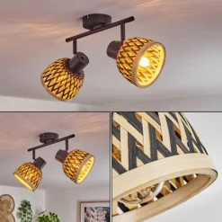 hofstein Plafonnier Barayn Noir, 2 lumières