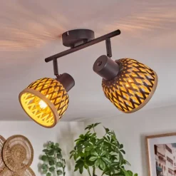 hofstein Plafonnier Barayn Noir, 2 lumières