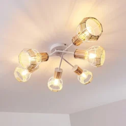 Luminaires Scandinaves-hofstein Plafonnier Barbacena Blanc, 6 lumières